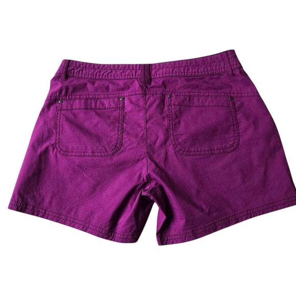 Title Nine Plum Shorts Womens 6‎ Purple Side Zip Pockets Stretch Outdoors - Picture 6 of 7